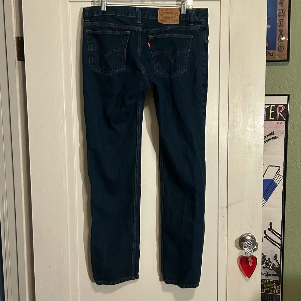 Levi's Button Fly 501 Men's Straight Leg 36x32 Blue Denim Jeans